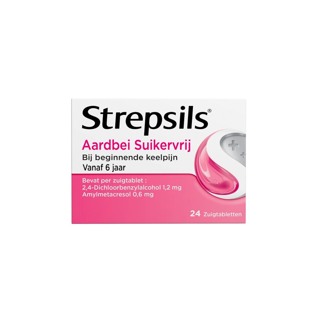 Strepsils Aardbei Suikervrij Zuigtabletten Strepsils Aardbei Suikervrij Zuigtabletten