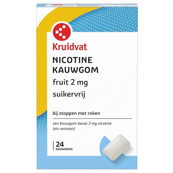 Kruidvat Nicotine Fruit 2mg Suikervrij Kauwgom
