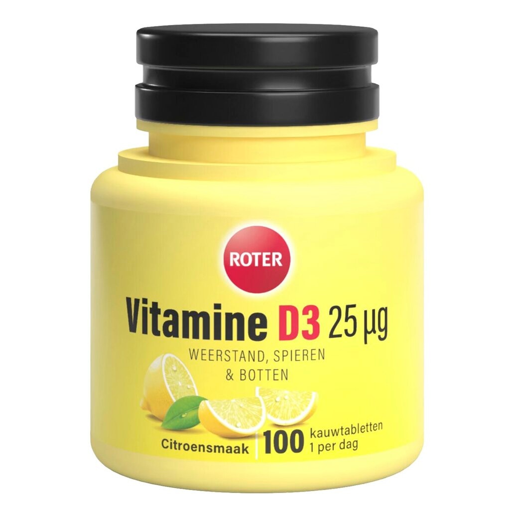 Roter Vitamine D3 25µg Kauwtabletten