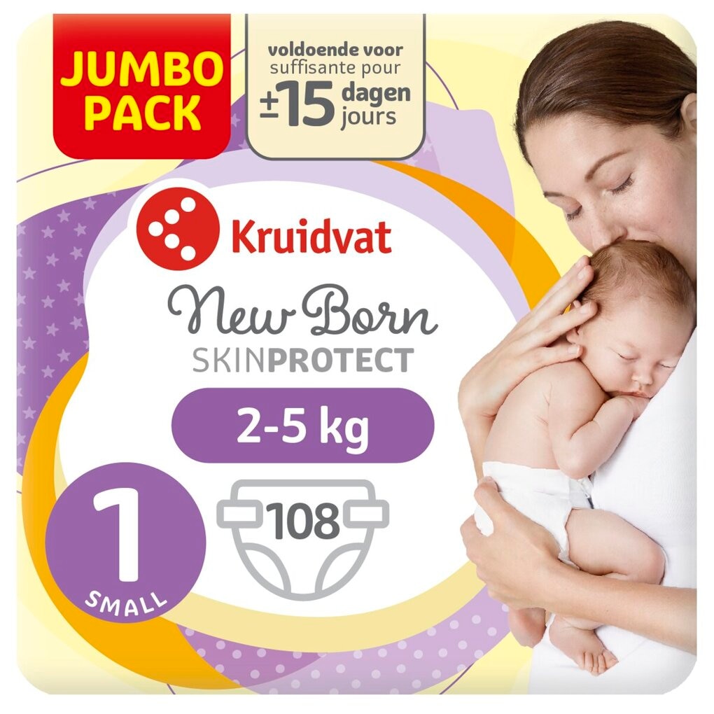 Kruidvat NewBorn Small Maat 1 Luiers Jumbopack