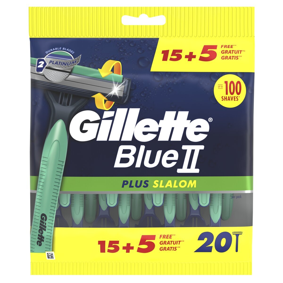 Gillette BlueII Plus Slalom Wegwerpmesjes - 20 stuks