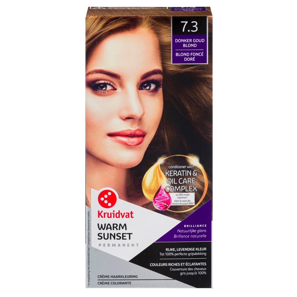 Kruidvat 7.3 Donker Goud Blond Crème Haarkleuring Kruidvat 7.3 Donker Goud Blond Crème Haarkleuring