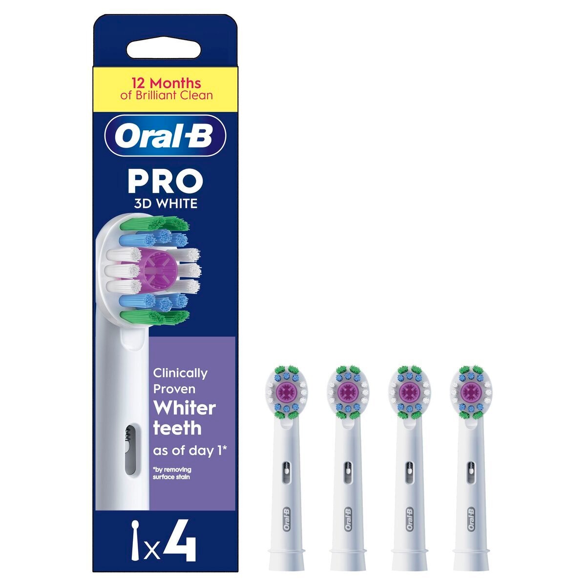 Afbeelding van Oral-B Pro 3D White Opzetborstels - 4 stuks