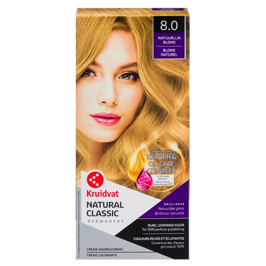 Kruidvat 8.0 Natuurlijk Blond Crème Haarkleuring
