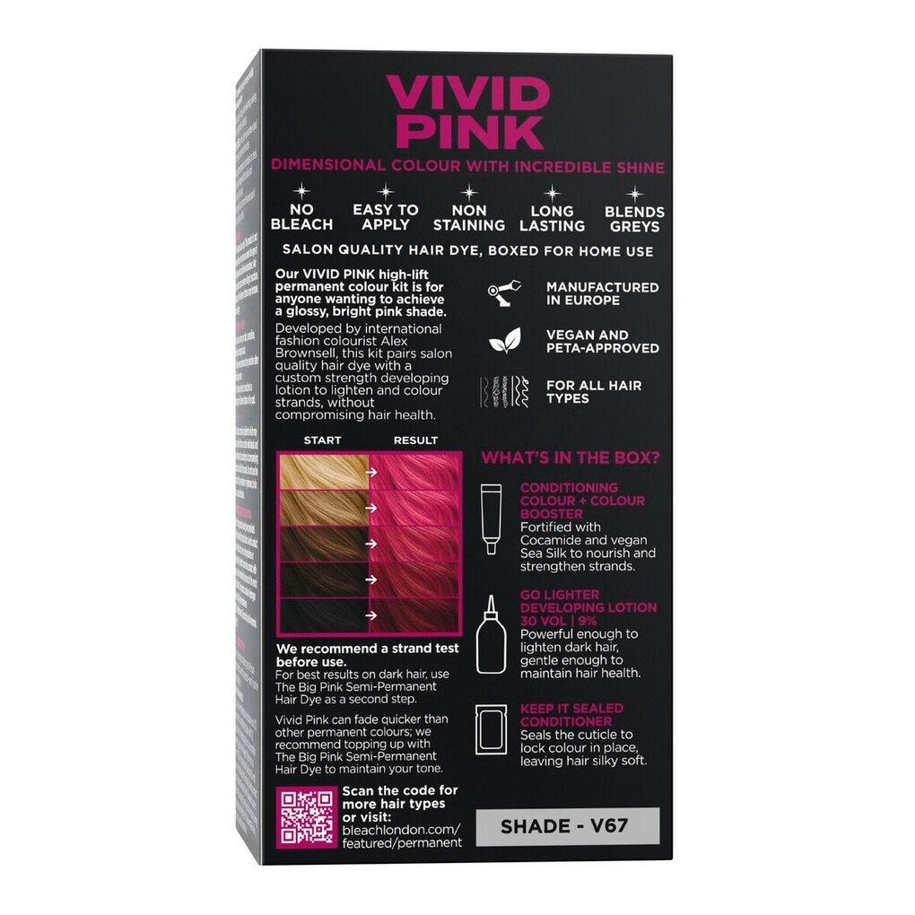 No Bleach London Vivid Pink Permanent Haarkleuring