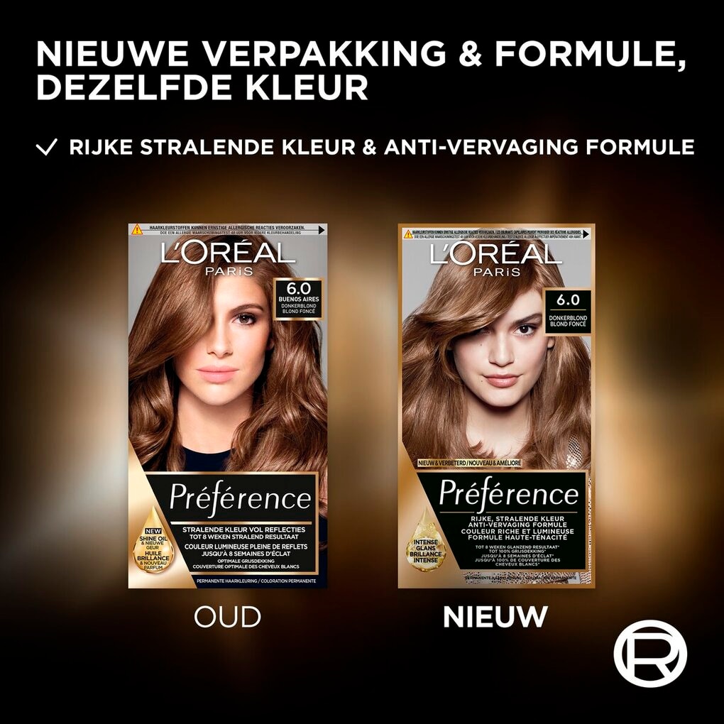 L'Oréal Paris Préférence 6 Donkerblond Permanente Haarkleuring